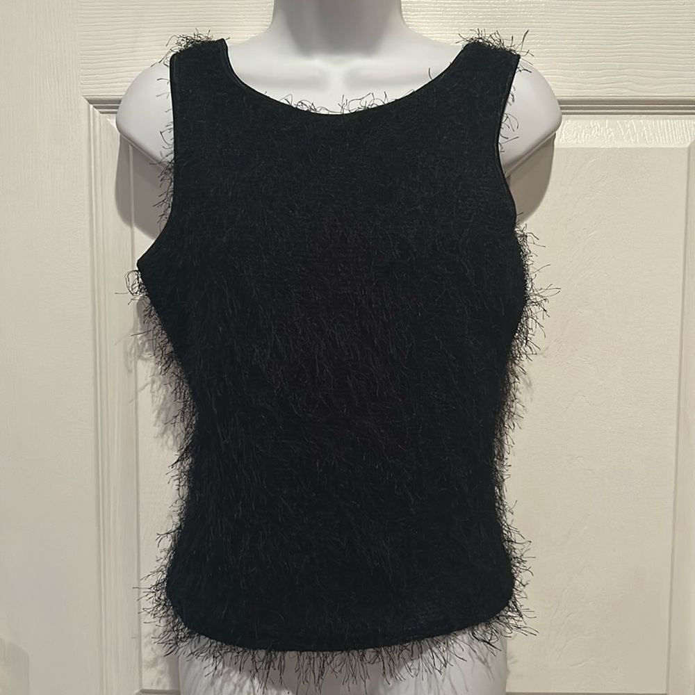 Bebe Sleeveless Fuzzy top Sz M